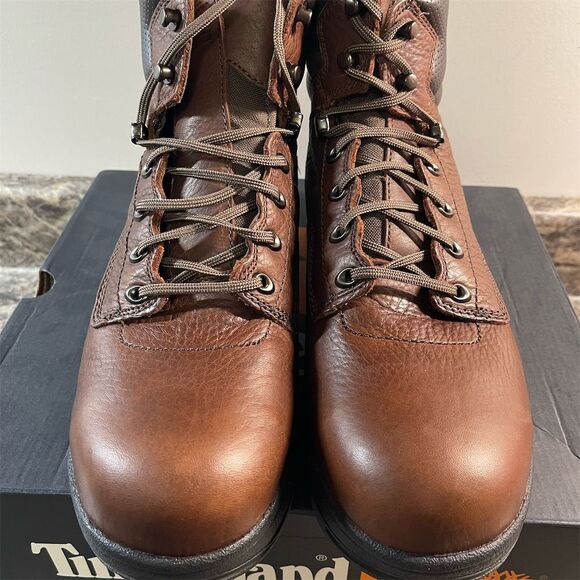 Timberland PRO Men’s TiTAN 6" Alloy Toe Work Boots Brown Size 10.5W NEW IN BOX - Picture 4 of 10